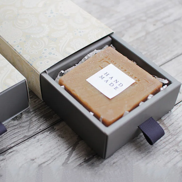 LOGO personnalisé Boîte carrée d'emballage de savon en papier de carton Boîtes à savon pour savon fait maison