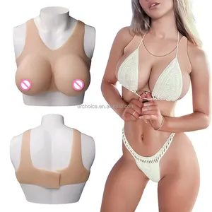 Urchoice erkek kadın meme formları seksi büyük meme protezi Shemale sti transeksüel gerçekçi silikon yapay göğüsler