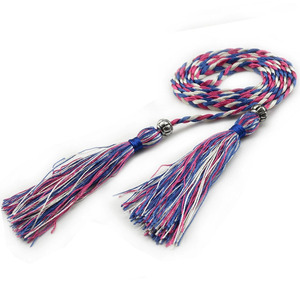 <span class=keywords><strong>Ceinture</strong></span> fine pour femme, style chinois, tressée, avec pompon et nœud décoratif, <span class=keywords><strong>noire</strong></span> unie, tendance décontractée - Product Image 6