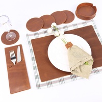 CHANGRONG Ensemble de tapis de table à manger de cuisine en cuir personnalisé personnalisé