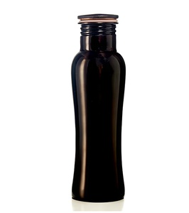 Black copper water <b>bottle</b> sleek insulated reusable leakproof <b>flask</b> elegant curved design for hot and cold drinks daily use - Product Image 2