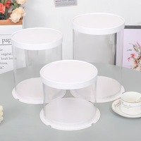 Boîte d'emballage alimentaire pour gâteau d'anniversaire avec fenêtre, pour fleurs et cadeaux, 4/6/8/10/12 pouces, écologique, imperméable, jetable, auto-érectible