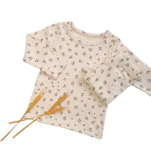 Комплект пижам из органического хлопка с винтажным принтом для маленьких мальчиков и девочек, пижама из двух предметов
