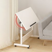 Bureau pliable large réglable en hauteur pour assise et position debout, poste de travail mobile avec porte-gobelet