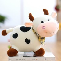 Vente en gros de jouets en peluche douce de 8 pouces en forme de vache, Luffy, animal en peluche pour enfants, cadeau mignon pour garçons et filles, porte-clés