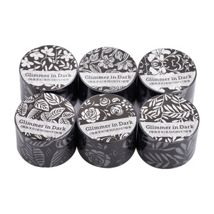 1 rotolo di nastro della serie Glimmers in The Dark, sfondo decorativo per agenda in bianco e nero con glitter e sabbia - Product Image 5