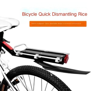 Rak Belakang Sepeda Jalan Raya dari Baja Tahan Lama Anti Karat dengan <span class=keywords><strong>Fender</strong></span> Pelindung Lumpur, Penggantung Barang Sepeda Lepas Cepat - Product Image 3