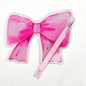 Los mejores soportes para pestañas personalizados de marca privada, de acrílico, con diseño de lazo rosa, magnéticos, para pinzas, de 90 grados, duraderos y lisos - Product Image 1