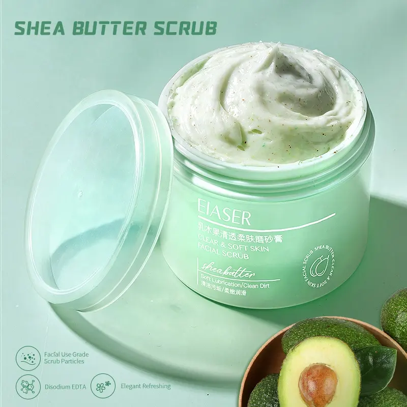 Private Label Bio-Sheabutter-Körper peeling Anwendbares empfindliches Peeling mit trockener Haut und Gesichts qualität