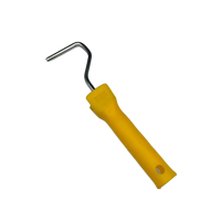 Rouleau à peinture économique 2 en 1 avec manche en plastique jaune de 5 cm, prix direct usine, sans connexion filetée