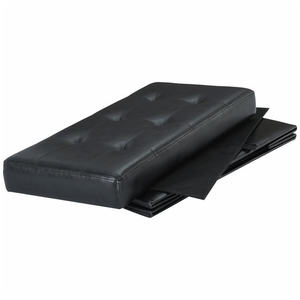 DB acolchado negro imitación cuero 30 pulgadas plegable almacenamiento otomano MDF plegable para entrada dormitorio gimnasio almacén niños asientos - Product Image 3