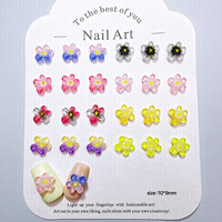 Breloques 3D en résine transparente dégradée pour nail art, décorations florales colorées pour ongles, accessoires transparents pour ongles, fournitures pour ongles