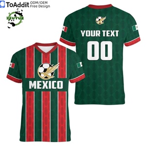 เสื้อฟุตบอลทีมชาติเม็กซิโก ปี 2026 สีเขียวแดง ชุดเหย้า ชุดเยือน ลาย Siempre Con El Tri เสื้อฟุตบอลไทย คอวี ผ้าตาข่าย - Product Image 1