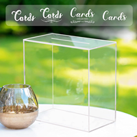 Porte-cartes de mariage vierge en acrylique transparent pour réception de mariage, remise des diplômes, douche nuptiale, emballé dans un carton