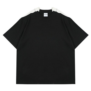 Camiseta de Algodón Puro Estilo Americano Hecha a Medida, Corte Holgado, Color Sólido, para Hombre, Verano, Manga Corta, Juvenil, Moderna - Product Image 2