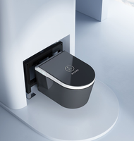 Toilette murale intelligente moderne de luxe noire entièrement automatique avec désodorisation à air chaud pour WC