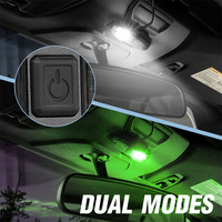 Luz LED de Techo Interior para Auto de 12V con Lente de Humo Blanco y Verde, Luz Ambiental de Lectura para UTV, RV, SUV y Camiones