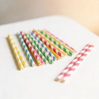 Pailles à boire écologiques compostables en canne à sucre, biodégradables, 6 mm, 12 mm, emballage individuel, sans PLA