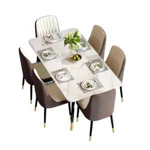 공간 보호기 테이블 의자 Suppliers-슬레이트 식탁 현대 미니멀리스트 라이트 럭셔리 직사각형 테이블 작은 아파트 식탁 및 의자 조합