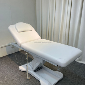 Lit de beauté électrique de luxe à double moteur, tête de lit réglable, lit de massage en cuir, lit de salon pour les cils, lit de soin du visage - Product Image 1