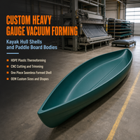 Coque de kayak thermoformée sur mesure en plastique HDPE à haute épaisseur, panneau de glissière pour parc aquatique, planche à pagaie, planche de surf