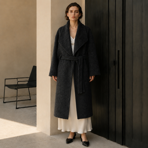 Abrigo Clásico de Lana para Mujer con un Solo Botón, Abrigo Cruzado de Invierno, Informal, Suave, Cálido, con Forro de Cachemira - Product Image 4