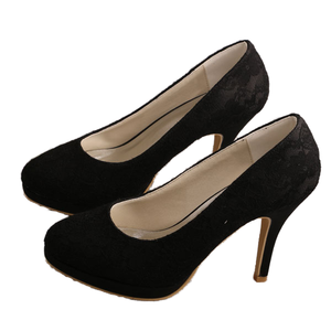 Nouvelles Chaussures Tendance Femme Classiques à Talons Fins et Lacets, avec Bride Cheville, à Enfiler, Antidérapantes en PU, Idéales pour l'Été, Noir - Product Image 1