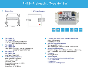 UV-Elektronik-Vorschaltgerät für Lampe <span class=keywords><strong>PL</strong></span>-S 9W G23 2PIN - Product Image 6