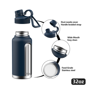 Hot Sale 32oz Insulated Stainless Steel Keep Hot And Cold Bottle With Straw Lids