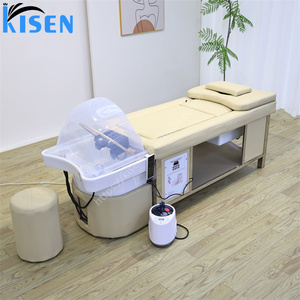 Cama de lavado de cabello Kisen Factory, estilo tailandés moderno, para terapia capilar, masaje y belleza, con terapia de agua para spa capilar - Product Image 2
