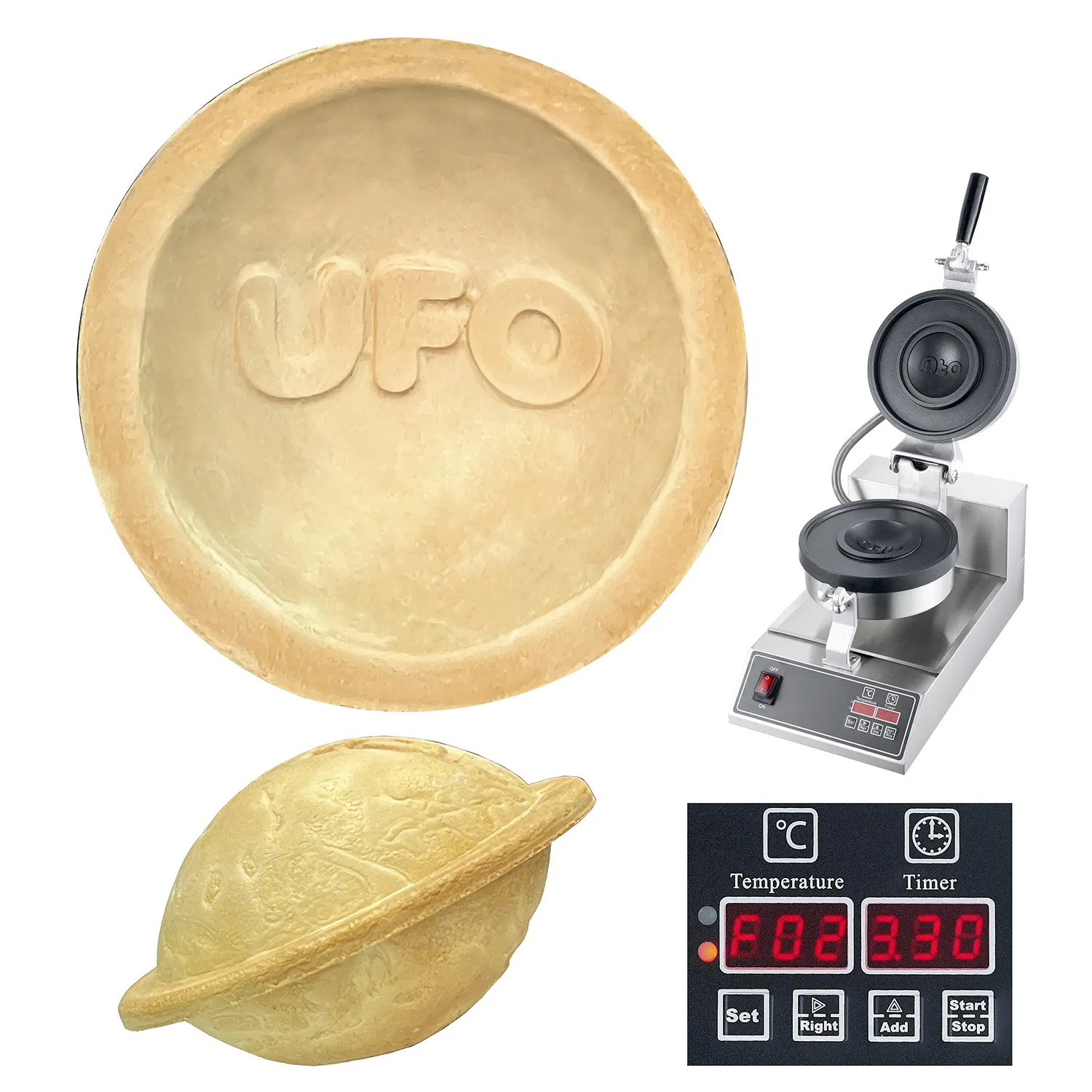 Personnaliser grande taille UFO Burger Maker Machine crème glacée Hamburger presse Sandwich Machine avec poignée boucle