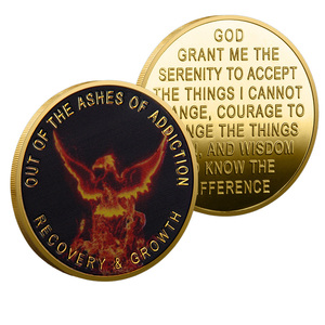 Moneda Conmemorativa de Recuperación de la Adicción, Artesanía en Metal, Moneda de Recuerdo con Tema de Oración de la Serenidad, Grabada por Ambos Lados - Product Image 1