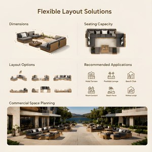 Juego de sofás de lujo para exteriores, <span class=keywords><strong>muebles</strong></span> de patio de resort impermeables, juego de <span class=keywords><strong>muebles</strong></span> de jardín, juego de <span class=keywords><strong>muebles</strong></span> de hotel, <span class=keywords><strong>muebles</strong></span> de exterior de teca, sofá de jardín - Product Image 5