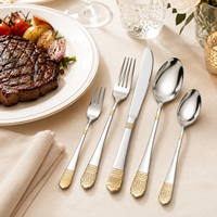 Ensemble de cuillères en acier inoxydable pour mariage, durable, poli miroir, poignée ergonomique, pour hôtel, restaurant, traiteur, vente en gros
