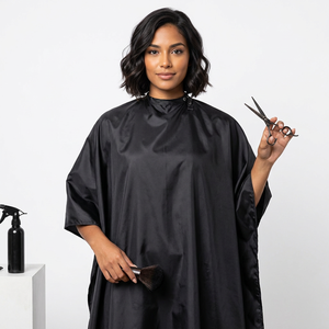 Durable Disposable <b>Waterproof</b> Barber Cape for Hair Cutting Salon Use Made of Polyester - Product Image 1