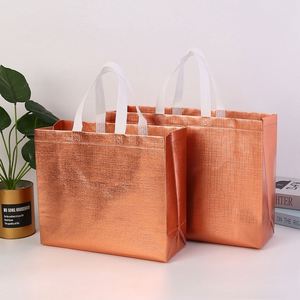 กระเป๋าผ้าไม่ทอ กันน้ำ สีทองวิบวับ กระเป๋าเงา กระเป๋าโท้ทผ้าไม่ทอ - Product Image 3