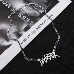 Hiphop in acciaio inox Gothic collana di pericolo all'ingrosso Punk Rock lettera personalizzata collana gioielli iniziali per gli uomini delle donne - Product Image 5