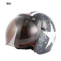 Casque de moto trois-quarts certifié 3C BLD Bailide ABS, universel toutes saisons, demi-casque