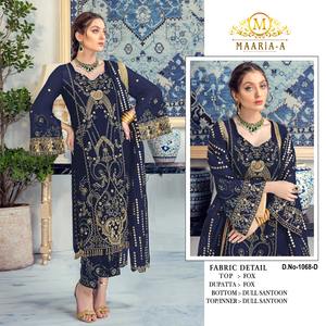 Nueva colección de trajes Georgette paquistaníes adornados con exquisito bordado trabajo Salwar traje para ocasiones festivas como Eid - Product Image 4
