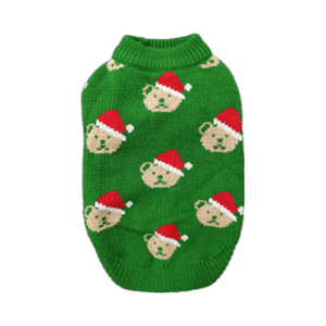 Chapeau imprimé ours style Noël, respirant et confortable, vêtements mignons pour animaux de compagnie pour votre ami à fourrure - Product Image 1