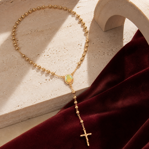 Collar de Rosario ChuYao de San Judas y la <span class=keywords><strong>Virgen</strong></span> María, Chapado en Oro de 14K con Circones, Joyería Religiosa de Moda, Venta al por Mayor - Product Image 3