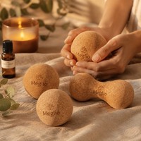 Ensemble de balles de massage en liège 36mm, 6 balles, pour exercices manuels, récupération sportive, physiothérapie, clinique, bureau, vente en gros, logo personnalisé, OEM