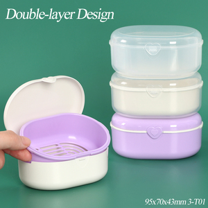 SUNSHING Custom Orthodontic Retainer Box with Strainer Portable Dental Denture Case False Teeth Cleaning & Soaking Container - Product Image 2