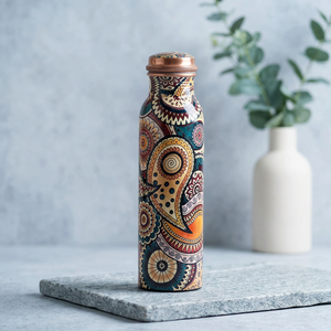 Luxury Printed Gift Bohemian Pattern <b>Metal</b> <b>Water</b> <b>Bottle</b> With Lid Portable Travel Drinkware festive drinkware - Product Image 1