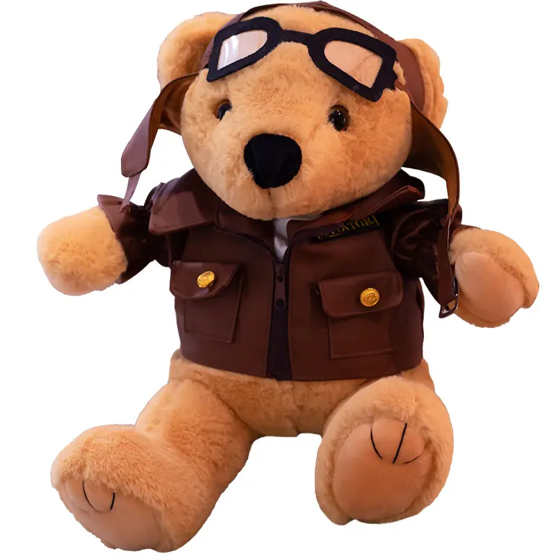 Nhồi bông dễ thương lông đeo kính gấu/chất lượng cao 25cm gấu bông đồ chơi sang trọng mềm PP bông búp bê Bộ sưu tập quà tặng