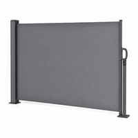 Store banne latérale rétractable manuelle pour extérieur, écran d'intimité 3x1.6-2m, cadre en alliage acier-aluminium, fixation murale, style moderne et minimaliste pour jardin