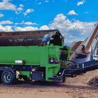 Tamis rotatif hydraulique mobile à tambour pour le compost, le terreau, le paillis et le substrat