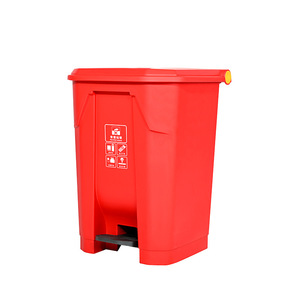 Foot-operated plastic recycling <b>bins</b> for schools and communities, 60L, four-color sorting for masks. - Product Image 4