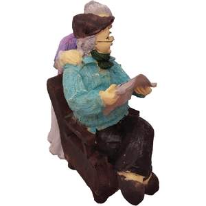 Anniversaire De Mariage Saint Valentin Cadeau pour <span class=keywords><strong>Maman</strong></span> Grandmas Vieux Couple Marié Figurine Peint À La Main Résine Artisanat pour La Maison - Product Image 1
