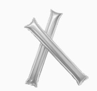 Lot de 2 bâtons de supporter en aluminium avec ballons, bruiteurs portatifs pour événements sportifs, concerts, fêtes de supporters de football et décorations